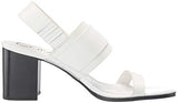 Calvin Klein Women's Carlita Heeled Sandal, White Leather, 8 M US