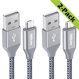 BrexLink Micro USB Cable Android, Micro USB to USB 2.0 Cable (2-Pack,6.6Ft) Nylon Braided Sync and Fast Charging Cable for Samsung, Kindle, Android Smartphones, Galaxy S7 Edge, Moto G5, PS4 (Grey)