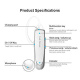 Bluetooth Earpiece- Wireless Bluetooth Headset Noise Cancelling with Mic 24Hrs Talktime Hands-Free 1440Hrs Standby Time Headphones Compatible with iOS/Android Smart Phones, Driver Trucker, White