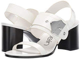 Calvin Klein Women's Carlita Heeled Sandal, White Leather, 8 M US