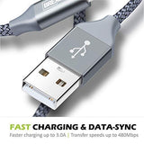 BrexLink Micro USB Cable Android, Micro USB to USB 2.0 Cable (2-Pack,6.6Ft) Nylon Braided Sync and Fast Charging Cable for Samsung, Kindle, Android Smartphones, Galaxy S7 Edge, Moto G5, PS4 (Grey)