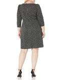 Calvin Klein Women's Size Three Quarter Puff Sleeve Sheath, Black/Charcoal, 14 Plus