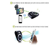 Bluetooth Car Speakerphone Kits,Bluetooth 4.1 Hands-Free Motion AUTO-ON Car Kit Stereo Music Speaker Wireless Sun Visor Player Adapter Built-in Mic & Car Charger,Connect 2 Phones at Same Tim (Black)