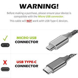 BrexLink Micro USB Cable Android, Micro USB to USB 2.0 Cable (2-Pack,6.6Ft) Nylon Braided Sync and Fast Charging Cable for Samsung, Kindle, Android Smartphones, Galaxy S7 Edge, Moto G5, PS4 (Grey)