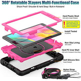 Samsung Galaxy Tab A 8.0'' 2019 Case with Screen Protector, SEYMAC stock Drop-Proof Case for SM-T290/T295/T297 – Rose/Black