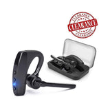 Bluetooth Headset, Wireless Bluetooth Earpiece Headphones Earbuds Ear Hooks Earphones with Mic and Carrying Case for Business/Office/Driving/Truck Support iPhone/Android Cellphones