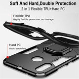 DuoLide for Huawei Mate 20 Lite Case, 2 in 1 Hybrid Heavy Duty Armor Shockproof Defender Kickstand Dual Layer Bumper Hard Back Case Cover Tempered Glass Screen Protector,Black