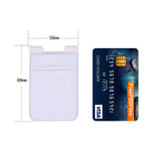 Card Holder for Back of Phone, Stretchy Lycra Double Slots Stick On Wallet Pocket for iPhone, Android and All Smartphones (3 pcs) (Black/White/Gray)