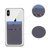 Card Holder for Back of Phone, Stretchy Lycra Double Slots Stick On Wallet Pocket for iPhone, Android and All Smartphones (3 pcs) (Black/White/Gray)