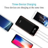 Power Bank 25000mAh Huge Capacity BCM Portable Charger Battery Pack Backup Battery Power Pack Dual Inputs 3 Output Ports with Intelligent LCD Compatible Smartphone, Tablet and More