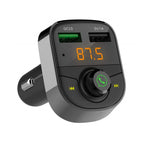 Bluetooth FM Transmitter for Car,Hands-Free Call Adapter,QC3.0 USB Fast Charger & USB Flash Reader Compatible for iPhone,Samsung,Most Smartphone