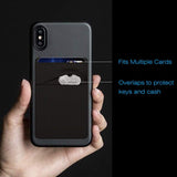 Cell Phone Card Wallet, 3Pack Phone Card Holder Ama Forest Ultra Slim Silicone 3M Self Adhesive Stick on Wallet for ID Credit Card Phone Sleeves Pocket for iPhone Android Samsung Galaxy Black+ Gray