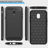 for Samsung Galaxy J3 2018, J3 V 3rd Gen, Express Prime 3, J3 Orbit,J3 Star, J3 Achieve, Amp Prime 3 Case, Dretal Carbon Fiber Brushed Texture Soft TPU Protective Cover (Black)