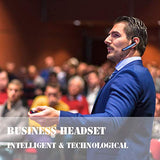 Bluetooth Headset, COMEXION Wireless Bluetooth Earpiece V4.1 Hands-Free Earphones with Stereo Noise Canceling Mic, Compatible iPhone Android Cell Phones Driving/Business/Office (Blue)