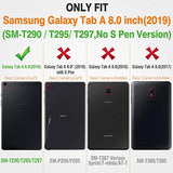 Samsung Galaxy Tab A 8.0'' 2019 Case with Screen Protector, SEYMAC stock Drop-Proof Case for SM-T290/T295/T297 – Rose/Black