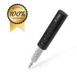 Bluetooth Audio Receiver, iCrius Wireless Bluetooth 4.1 Hands-Free Audio Receiver & Mini 3.5mm Aux Audio Adapter Kits for Headphones/Speakers/Car/Home Streaming Music Stereo Sound System (Black)