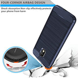 for Samsung Galaxy J3 2018, J3 V 3rd Gen, Express Prime 3, J3 Orbit,J3 Star, J3 Achieve, Amp Prime 3 Case, Dretal Carbon Fiber Brushed Texture Soft TPU Protective Cover (Navy)