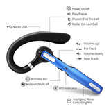 Bluetooth Headset, COMEXION Wireless Bluetooth Earpiece V4.1 Hands-Free Earphones with Stereo Noise Canceling Mic, Compatible iPhone Android Cell Phones Driving/Business/Office (Blue)
