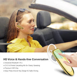 Bluetooth Earpiece- Wireless Bluetooth Headset Noise Cancelling with Mic 24Hrs Talktime Hands-Free 1440Hrs Standby Time Headphones Compatible with iOS/Android Smart Phones, Driver Trucker, Gold