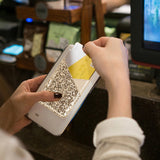 Card Holder for Back of Phone,Cell Phone Wallet Sticker,Adhesive Stick on Pocket for Credit Card,Business Card,ID,Cash,Fit for Almost All Smartphones & Cases Glitter