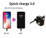 Bluetooth FM Transmitter for Car,Hands-Free Call Adapter,QC3.0 USB Fast Charger & USB Flash Reader Compatible for iPhone,Samsung,Most Smartphone