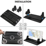 Cell Phone Car Holder, Car Phone Mount Anti Slip Silicone Dashboard Car Pad Mat for 3.5-7 inch Smartphone or GPS Devices(Black)