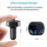 Bluetooth FM Transmitter for Car, Vproof Wireless Radio Transmitter Car Kit Adapter with Hands Free Calling, Dual USB Ports (5V/2.4A & 1A), Support TF Card USB Flash Drive (Black)