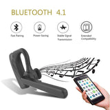 Bluetooth Headset, Wireless Earpiece V4.1 Ultralight HandsFree Business Earphone with Mic for Business/Office/Driving-Black
