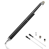 Capacitive Stylus Pen with Ballpoint Pen Writing ,Penyeah 4-in-1 Touch Screen Stylus—Writing Pen &Disc Tip & Mesh Fiber Tip & Rubber Tip,Stylus Pen For Touch Screen Devices--Black