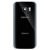 CELL4LESS Compatible Back Glass Cover Back Door w/Installed Camera Lens, Custom Removal Tool & Installed Adhesive Replacement for Samsung Galaxy S7 - All Models G930 - OEM Replacement (Black)