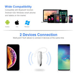 Bluetooth Earpiece- Wireless Bluetooth Headset Noise Cancelling with Mic 24Hrs Talktime Hands-Free 1440Hrs Standby Time Headphones Compatible with iOS/Android Smart Phones, Driver Trucker, White