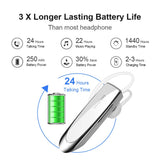 Bluetooth Earpiece- Wireless Bluetooth Headset Noise Cancelling with Mic 24Hrs Talktime Hands-Free 1440Hrs Standby Time Headphones Compatible with iOS/Android Smart Phones, Driver Trucker, White