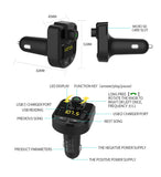 Bluetooth FM Transmitter for Car, BT36 Wireless Stereo Radio Transmitter Adapter Car Kit with Hands-Free Call and Dual USB Ports Fast Charger 5V/3.1A&1A for iPhone Samsung, TF U Disk Mp3 Music Player