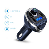 Criacr FM Transmitter Bluetooth, Wireless Radio Transmitter Car Adapter Kit, Universal USB Car Charger with Dual Charging Ports, Hands Free Calling for All Smartphones (Blue)