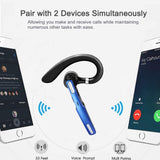 Bluetooth Headset, COMEXION Wireless Bluetooth Earpiece V4.1 Hands-Free Earphones with Stereo Noise Canceling Mic, Compatible iPhone Android Cell Phones Driving/Business/Office (Blue)