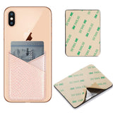 Cell Phone Card Holder, Stick on Wallet for Back of Phone, 3M Adhesive Ultra Slim Phone Pocket ID Credit Card Holder Sleeves Pouch Compatible iPhone, Samsung Galaxy, All Smartphones (Grey/Pink)