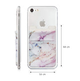 Cell Phone Card Holder, Stick on Wallet for Back of Phone, 3M Adhesive Ultra Slim Phone Pocket ID Credit Card Holder Sleeves Pouch Compatible Phone, Samsung Galaxy, All Smartphones - 2Pack (Marble)