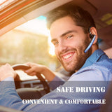 Bluetooth Headset, COMEXION Wireless Bluetooth Earpiece V4.1 Hands-Free Earphones with Stereo Noise Canceling Mic, Compatible iPhone Android Cell Phones Driving/Business/Office (Blue)