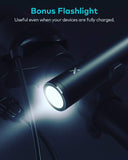 Xcentz Mini 3350mAh Portable Charger, Compact External Battery Premium Aluminum with Flashlight, Lipstick-Sized Pocket Power Bank Portable Phone Charger for iPhone XS/X/8/7, Android Smartphones