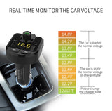 Bluetooth FM Transmitter for Car, BT36 Wireless Stereo Radio Transmitter Adapter Car Kit with Hands-Free Call and Dual USB Ports Fast Charger 5V/3.1A&1A for iPhone Samsung, TF U Disk Mp3 Music Player