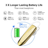 Bluetooth Earpiece- Wireless Bluetooth Headset Noise Cancelling with Mic 24Hrs Talktime Hands-Free 1440Hrs Standby Time Headphones Compatible with iOS/Android Smart Phones, Driver Trucker, Gold