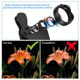 Cell Phone Camera Lens Kit for iPhone and Android, Cellphone Lenses Kit with Tripod and Shutter Remote, 5 in 1 Zoom Universal Telescope Lens+ Wide Angle Lens+ Micro Lens+ Fisheye Lens+ CPL Lens