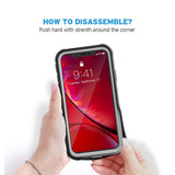 Clear Designed for iPhone XR Case,EONFINE Full-Body Heavy Duty Protection with Built-in Screen Protector Rugged Armor Cover Clear Shockproof Case for iPhone XR Case 6.1 Inch 2018 (Black)