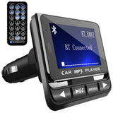 FM Transmitter, Tohayie Bluetooth Wireless Radio Adapter Audio Receiver Stereo Music Tuner Modulator Car Kit with USB Charger, Remote Control, Black