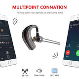 Bluetooth Headset, Hands Free Wireless Earpiece V5.0 with Microphone and Mute Key for Business/Office/Driving Calling, Support Siri/Google/Cortana Voice Assistant (Black 1)