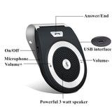 Bluetooth Car Speaker Auto On Off, Aigital Wireless in-Car Speakerphone Support Siri, Google Assistant for Hands-Free Talking, Music Playing&GPS Compatible with All Smartphones Connect Two Phones