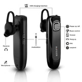 Bluetooth Headset V4.1 Bluetooth Earpiece with Noise Cancelling Mic, Waterproof IPX5 (Black)