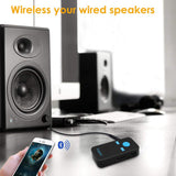 Bluetooth Receiver, Mini Wireless Audio Adapter Hands-Free Car Kit Music Streaming 3.5mm Stereo Output (Bluetooth 4.1, A2DP, 8H Play,TF/SD Card) Bluetooth Aux Adapter for Home Car Sound System