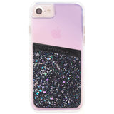 Case-Mate - Stick On Credit Card Wallet - POCKETS - Ultra-slim Card Holder - Universal fit - Apple – iPhone – Samsung – Galaxy - and more –  Black Iridescent Glitter