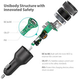 Bluetooth FM Transmitter for Car, PERBEAT Wireless Radio Adaptor Car Kit (One Knob Rotating Design) with Hands-Free Calling, 5V/2.4A&1A Dual USB Charging Ports